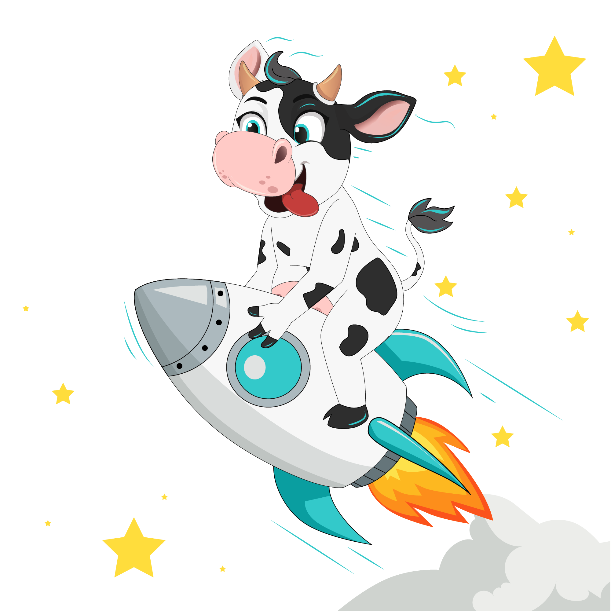 Molly the Cow on a rocket — Real Estate MOO